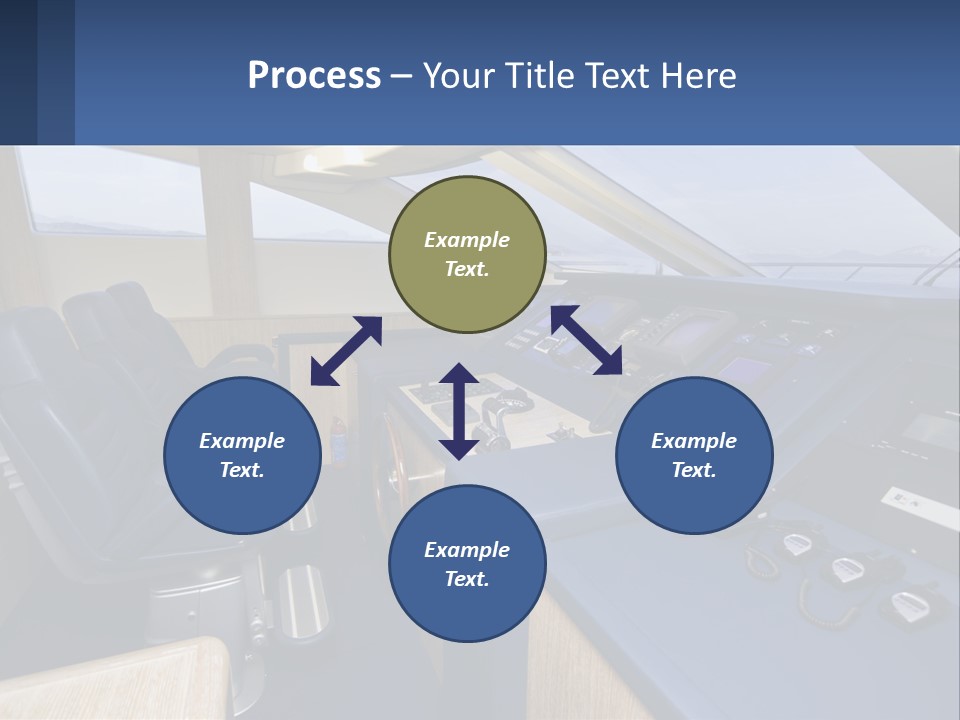 A View Of A Boat's Control Panel From The Cockpit PowerPoint Template