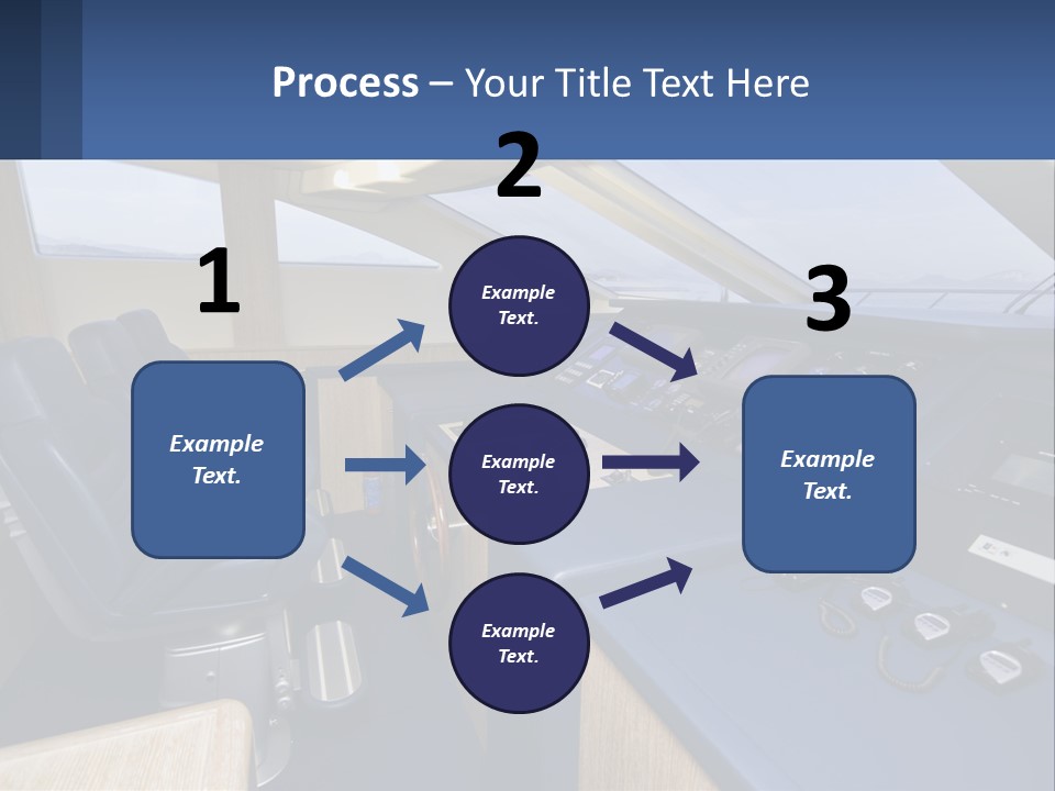 A View Of A Boat's Control Panel From The Cockpit PowerPoint Template