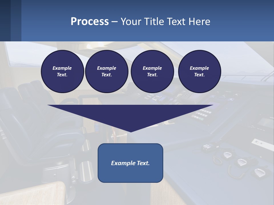 A View Of A Boat's Control Panel From The Cockpit PowerPoint Template