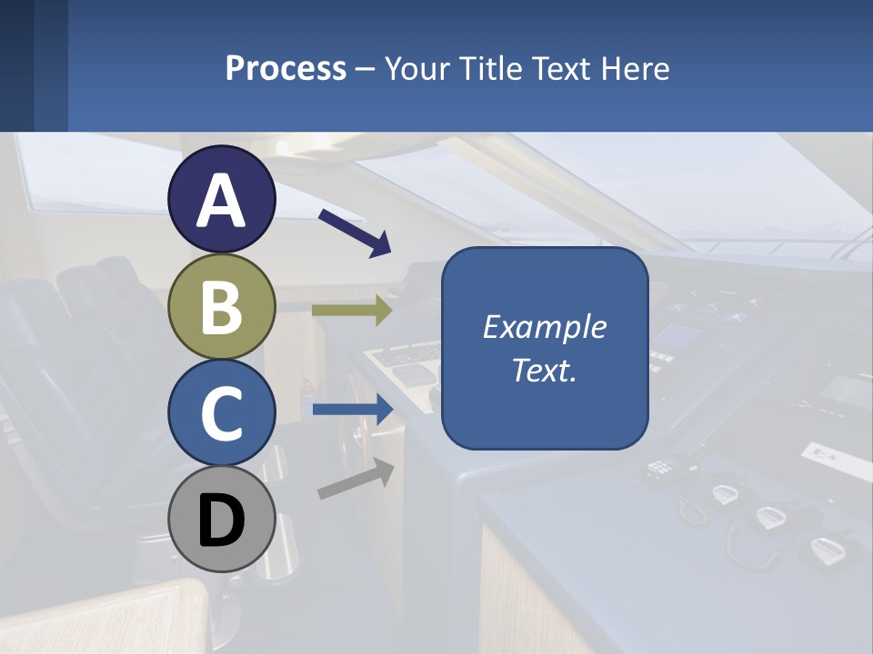 A View Of A Boat's Control Panel From The Cockpit PowerPoint Template