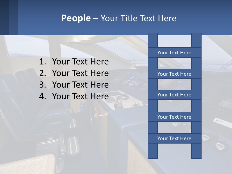 A View Of A Boat's Control Panel From The Cockpit PowerPoint Template