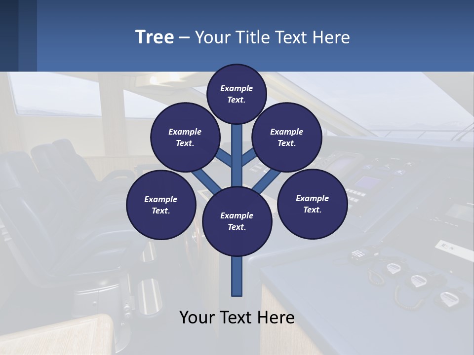 A View Of A Boat's Control Panel From The Cockpit PowerPoint Template
