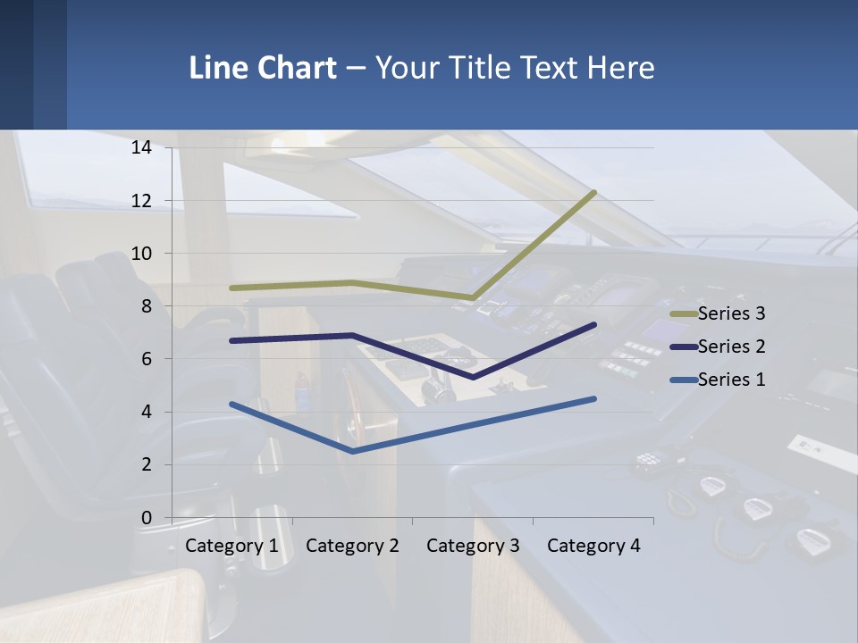 A View Of A Boat's Control Panel From The Cockpit PowerPoint Template