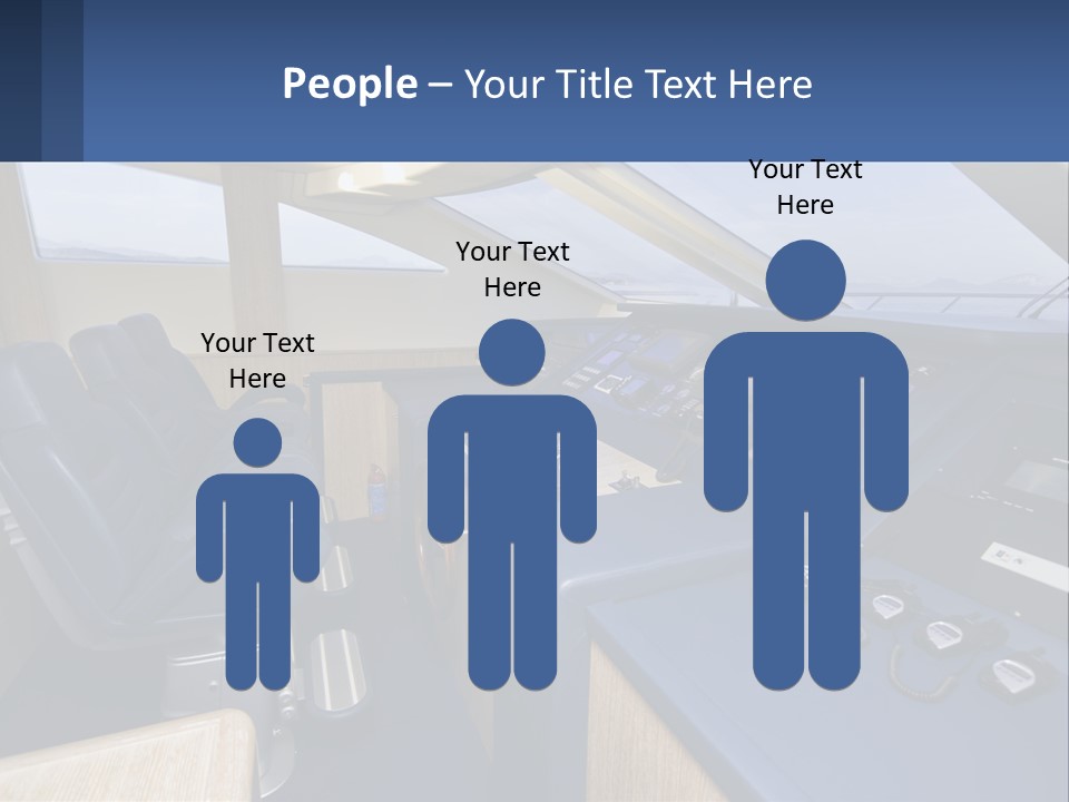 A View Of A Boat's Control Panel From The Cockpit PowerPoint Template