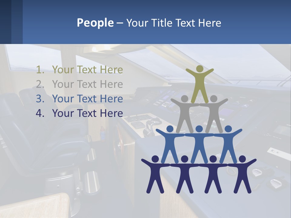 A View Of A Boat's Control Panel From The Cockpit PowerPoint Template