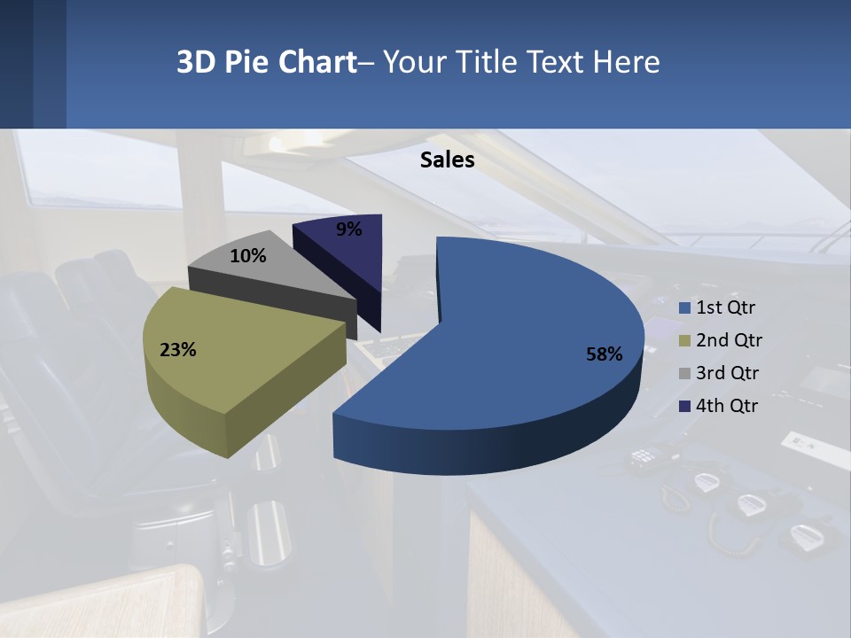 A View Of A Boat's Control Panel From The Cockpit PowerPoint Template