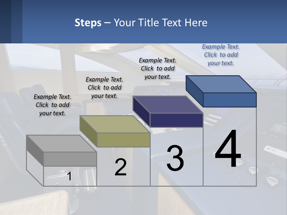 A View Of A Boat's Control Panel From The Cockpit PowerPoint Template