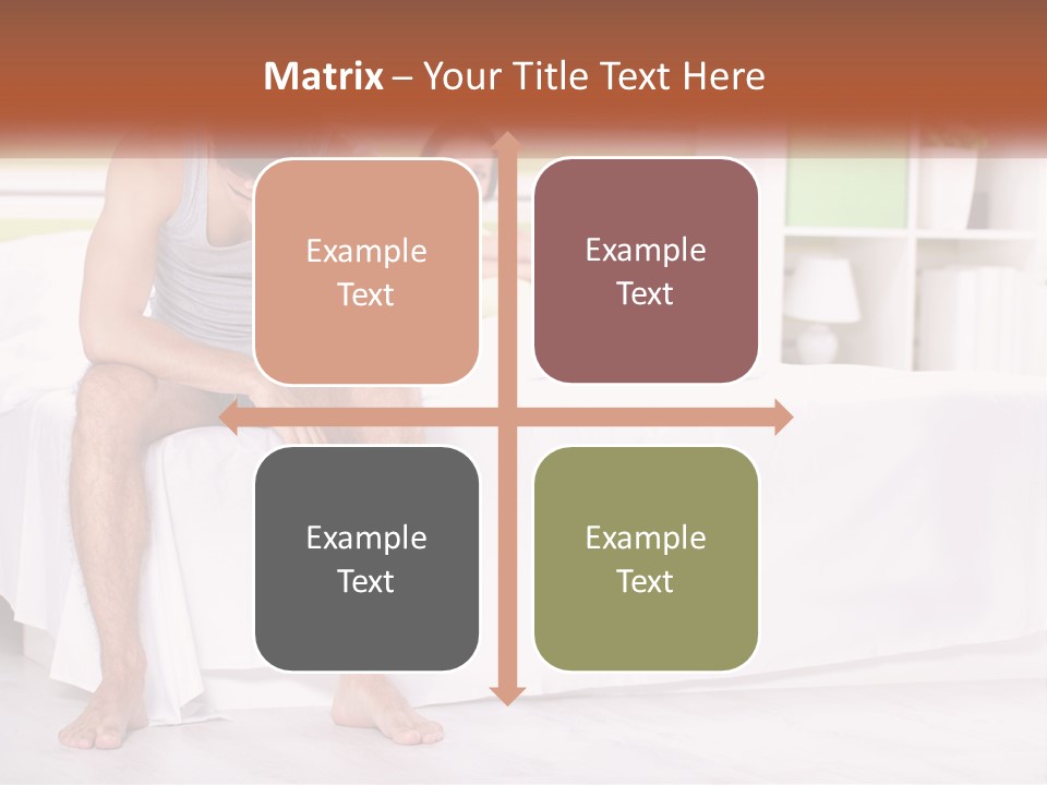 A Man Sitting On A Bed Next To A Woman PowerPoint Template