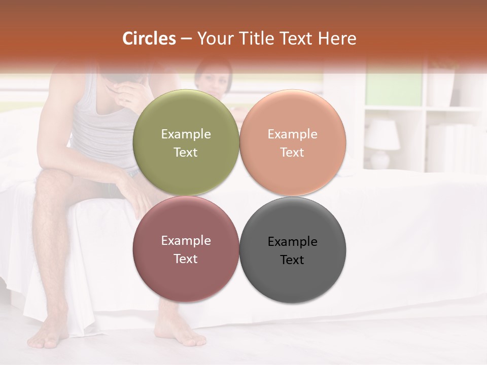 A Man Sitting On A Bed Next To A Woman PowerPoint Template