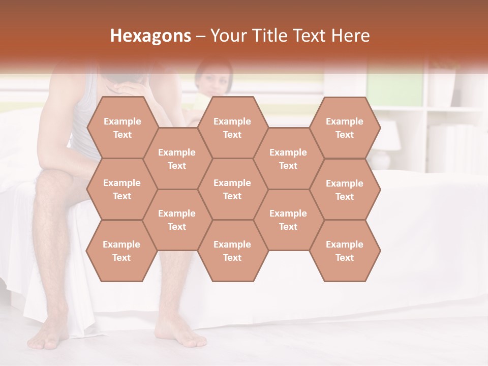 A Man Sitting On A Bed Next To A Woman PowerPoint Template