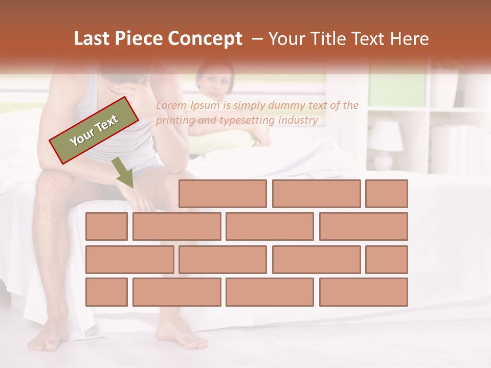 A Man Sitting On A Bed Next To A Woman PowerPoint Template