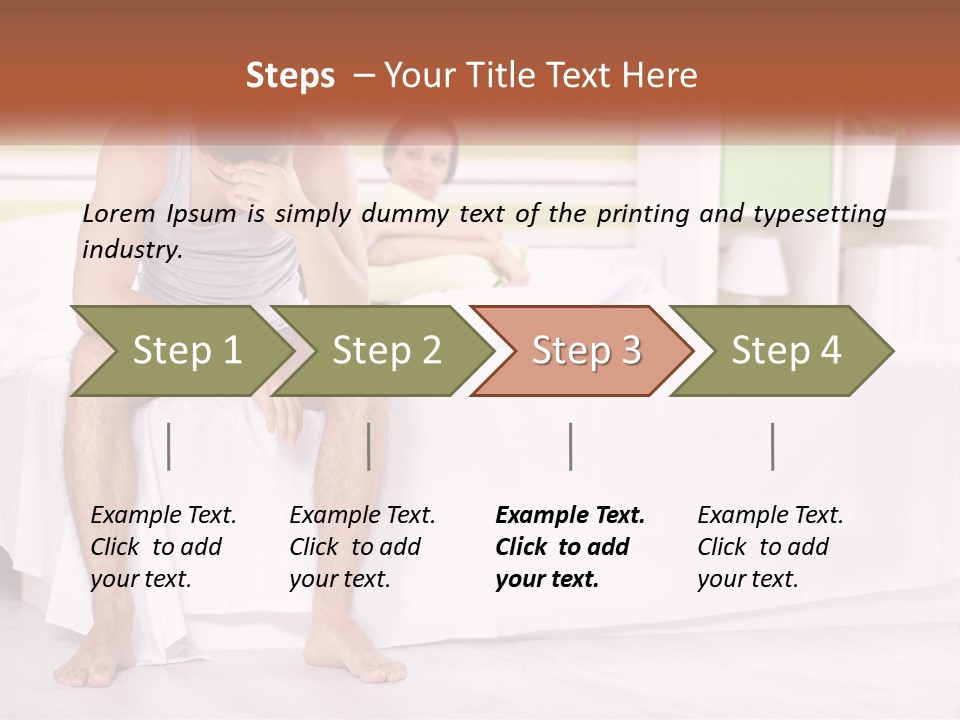 A Man Sitting On A Bed Next To A Woman PowerPoint Template
