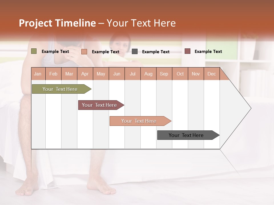 A Man Sitting On A Bed Next To A Woman PowerPoint Template