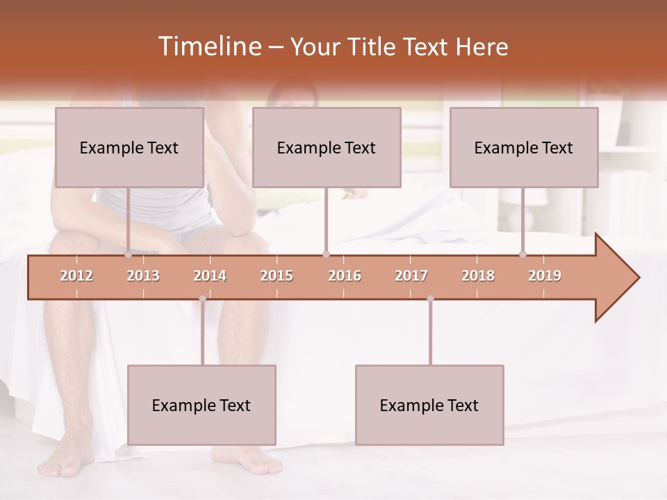 A Man Sitting On A Bed Next To A Woman PowerPoint Template