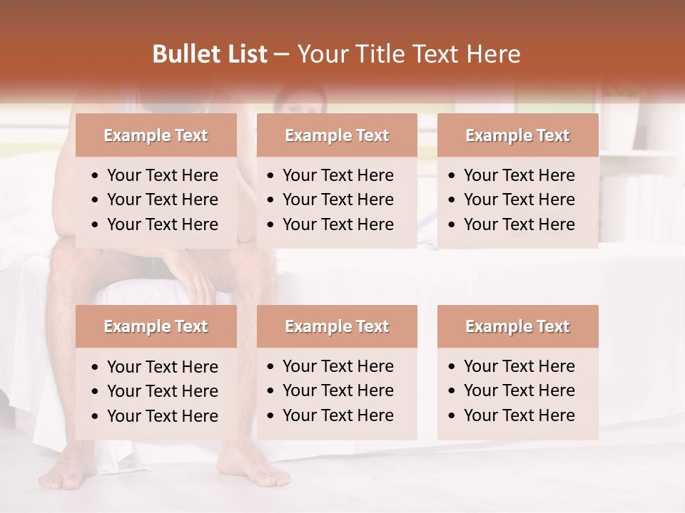 A Man Sitting On A Bed Next To A Woman PowerPoint Template