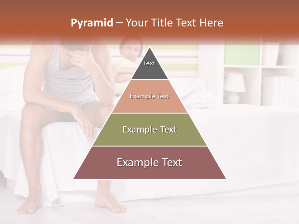 A Man Sitting On A Bed Next To A Woman PowerPoint Template