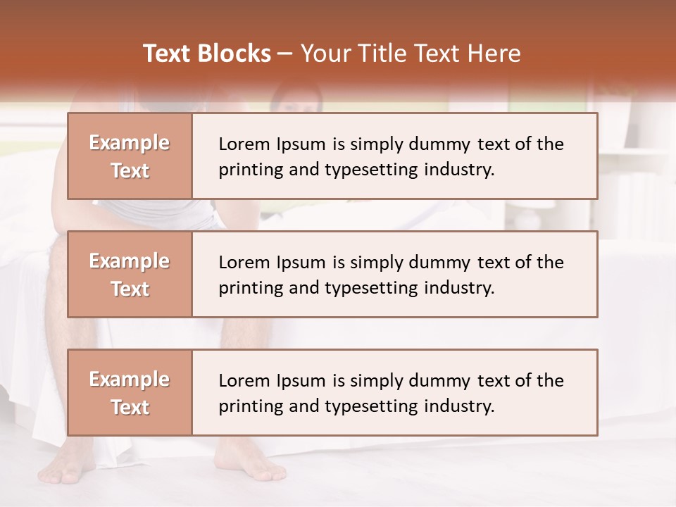A Man Sitting On A Bed Next To A Woman PowerPoint Template