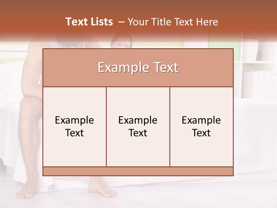 A Man Sitting On A Bed Next To A Woman PowerPoint Template