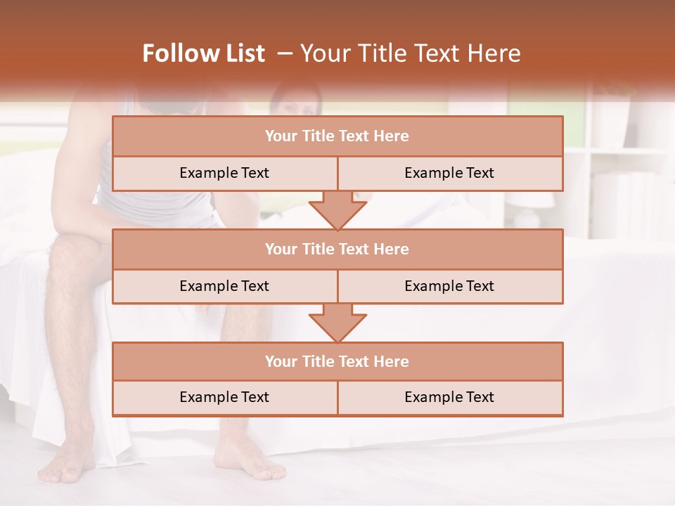 A Man Sitting On A Bed Next To A Woman PowerPoint Template