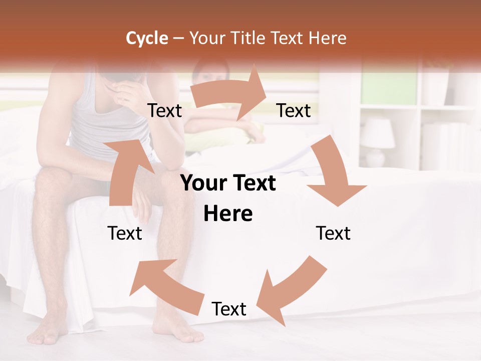 A Man Sitting On A Bed Next To A Woman PowerPoint Template