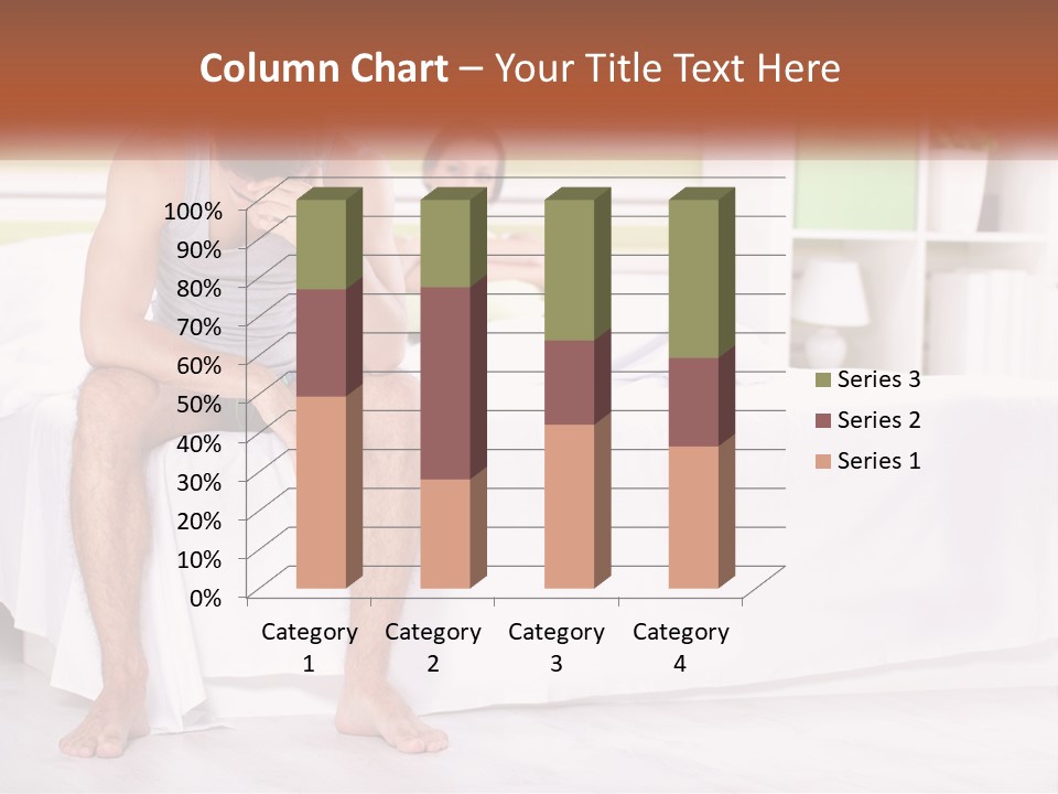 A Man Sitting On A Bed Next To A Woman PowerPoint Template
