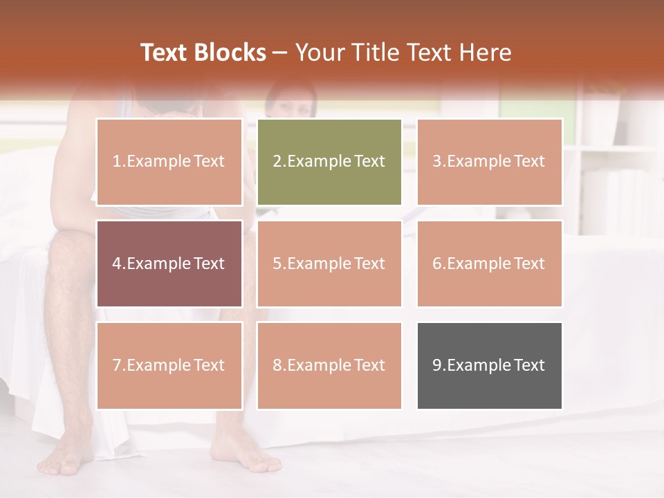 A Man Sitting On A Bed Next To A Woman PowerPoint Template