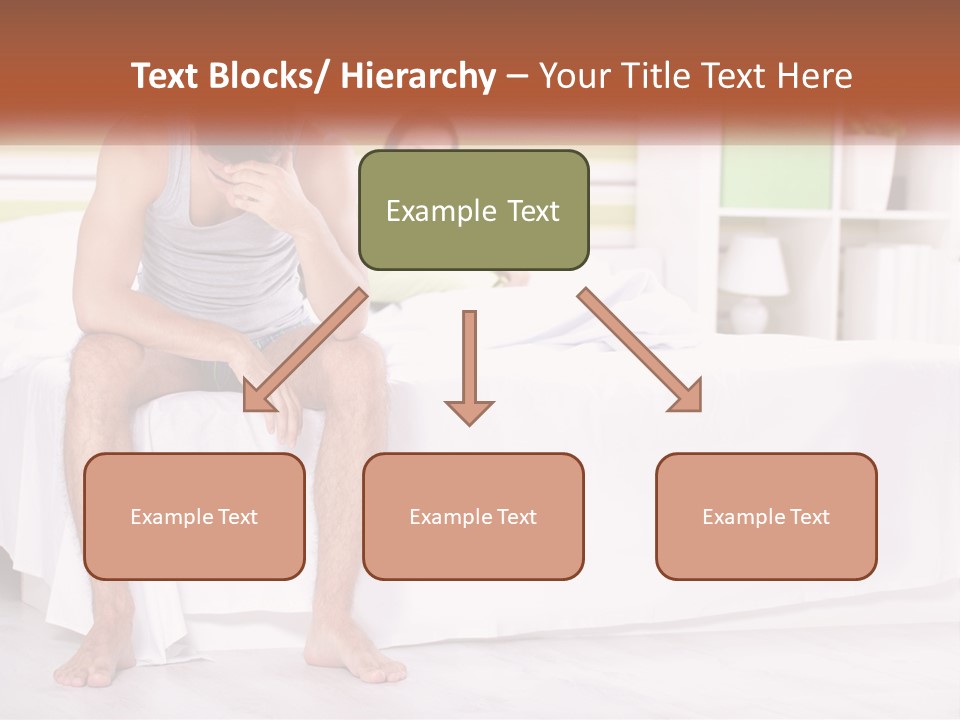 A Man Sitting On A Bed Next To A Woman PowerPoint Template