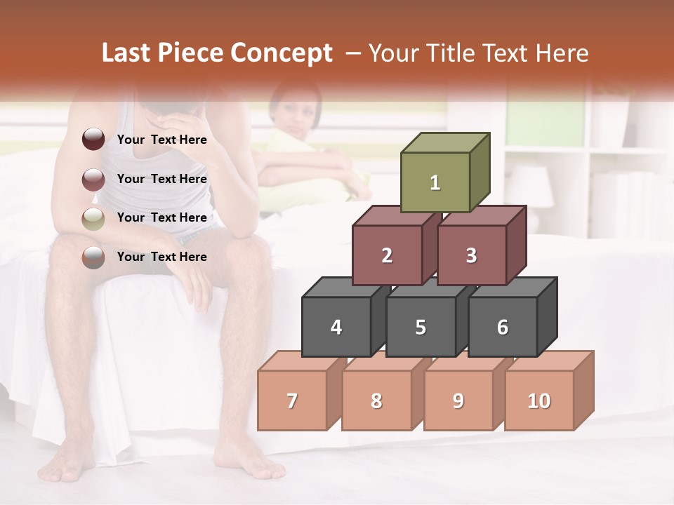 A Man Sitting On A Bed Next To A Woman PowerPoint Template