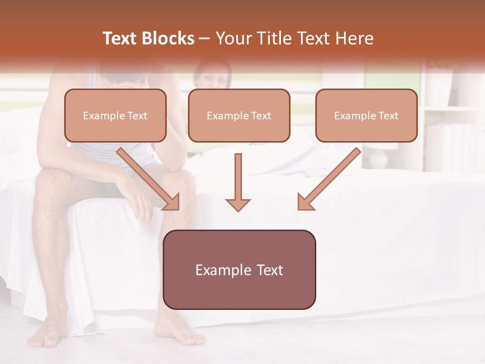 A Man Sitting On A Bed Next To A Woman PowerPoint Template
