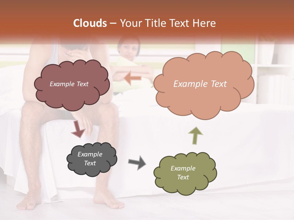 A Man Sitting On A Bed Next To A Woman PowerPoint Template