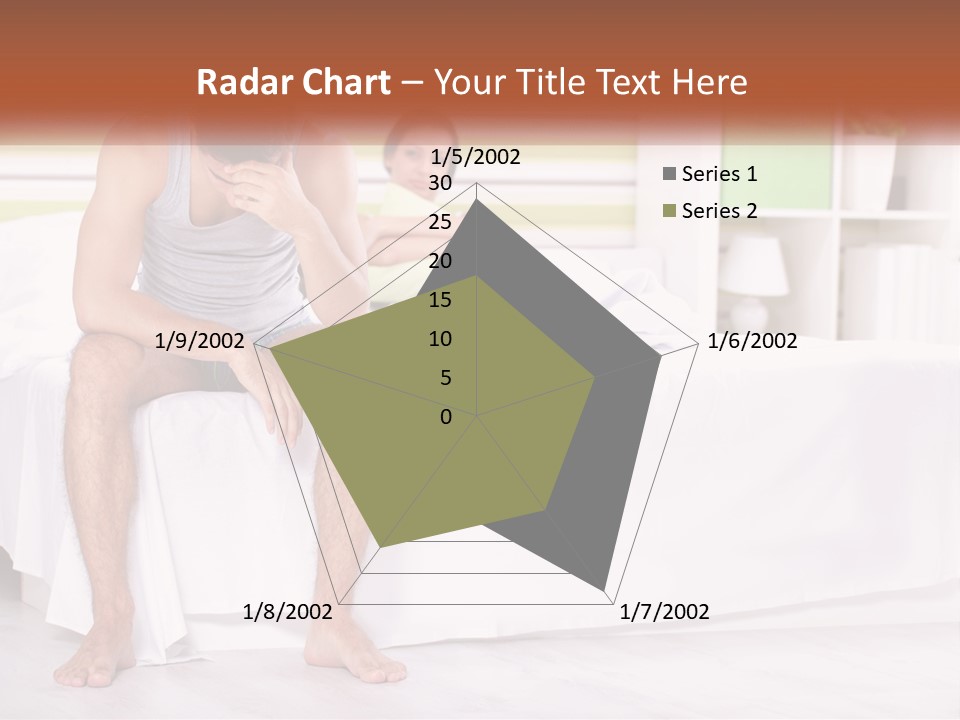 A Man Sitting On A Bed Next To A Woman PowerPoint Template