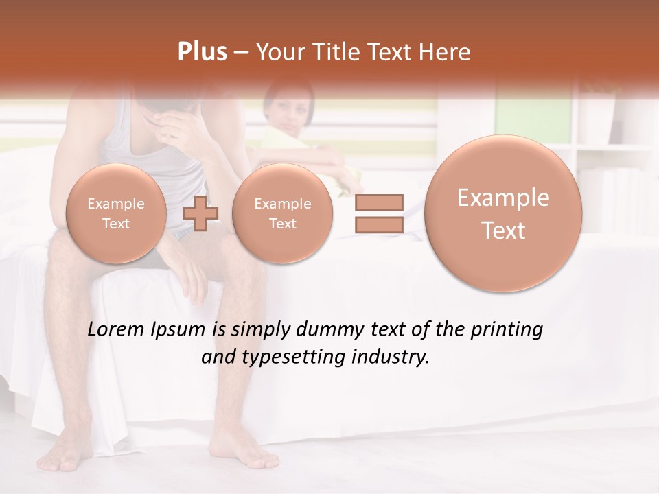 A Man Sitting On A Bed Next To A Woman PowerPoint Template