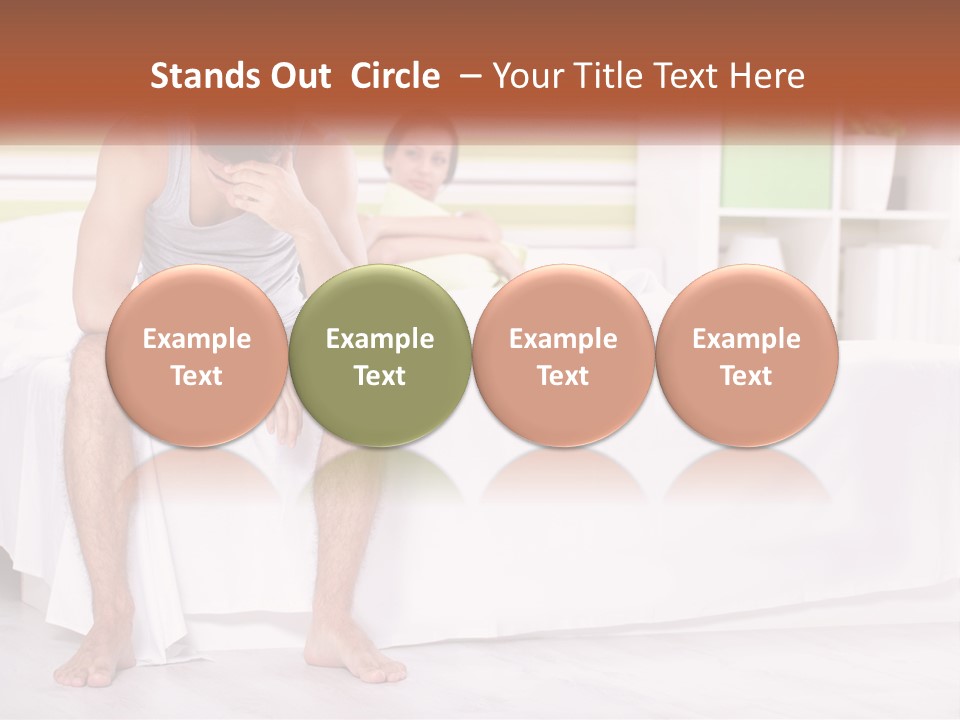 A Man Sitting On A Bed Next To A Woman PowerPoint Template