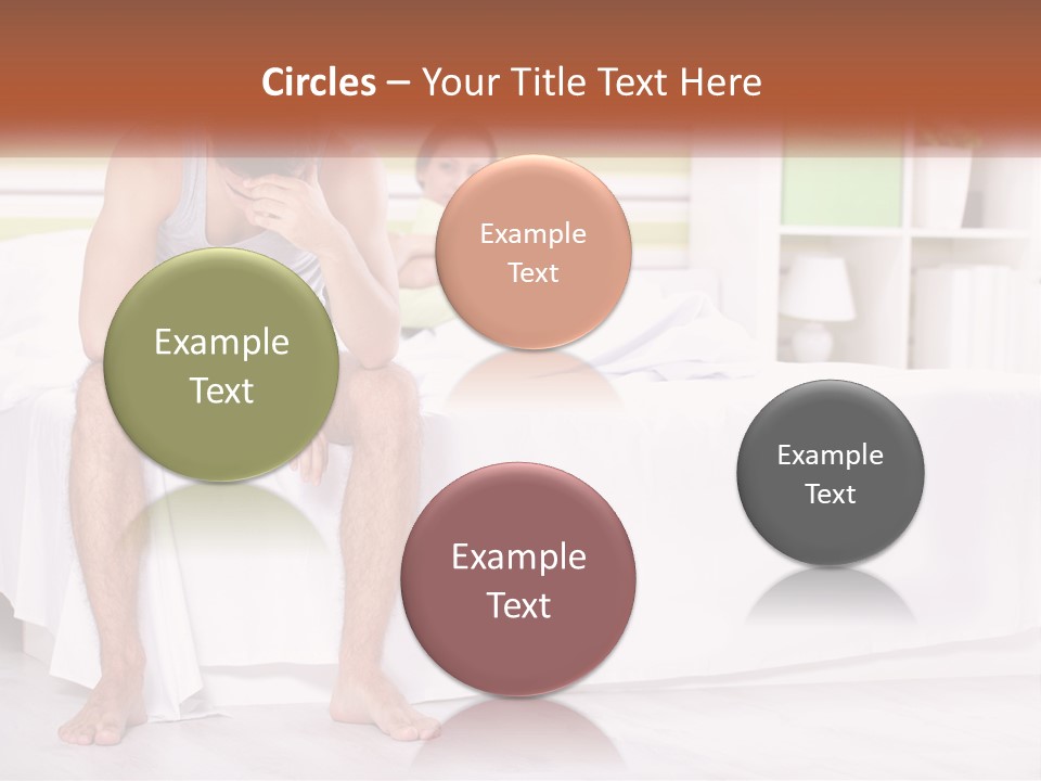 A Man Sitting On A Bed Next To A Woman PowerPoint Template