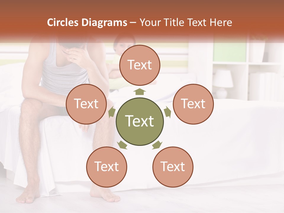 A Man Sitting On A Bed Next To A Woman PowerPoint Template