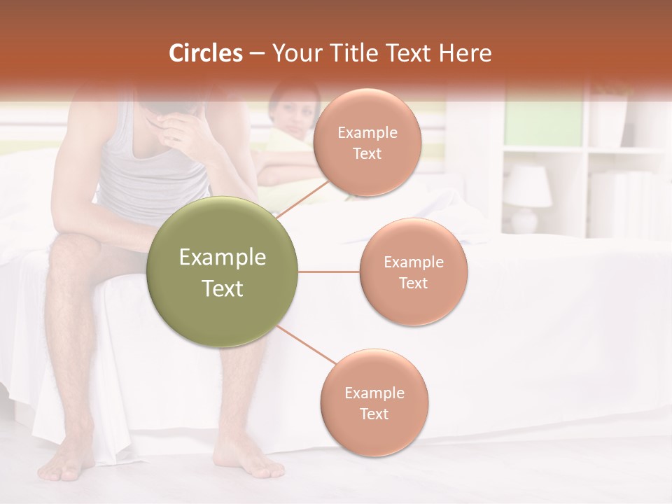 A Man Sitting On A Bed Next To A Woman PowerPoint Template