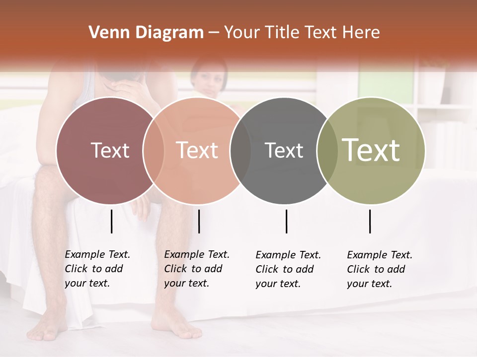 A Man Sitting On A Bed Next To A Woman PowerPoint Template