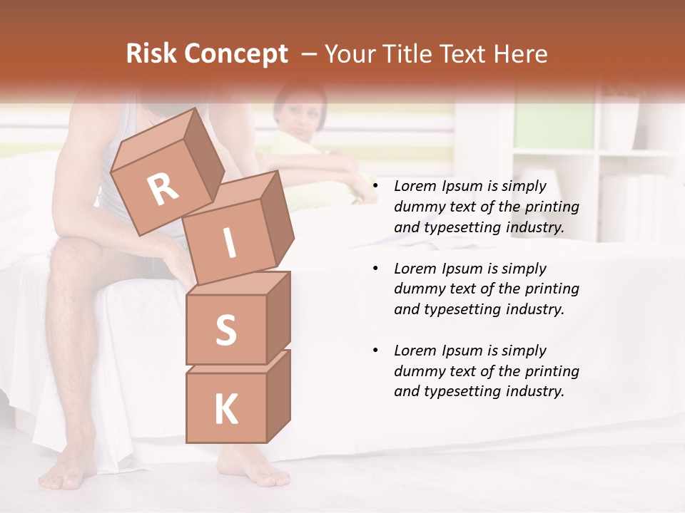 A Man Sitting On A Bed Next To A Woman PowerPoint Template