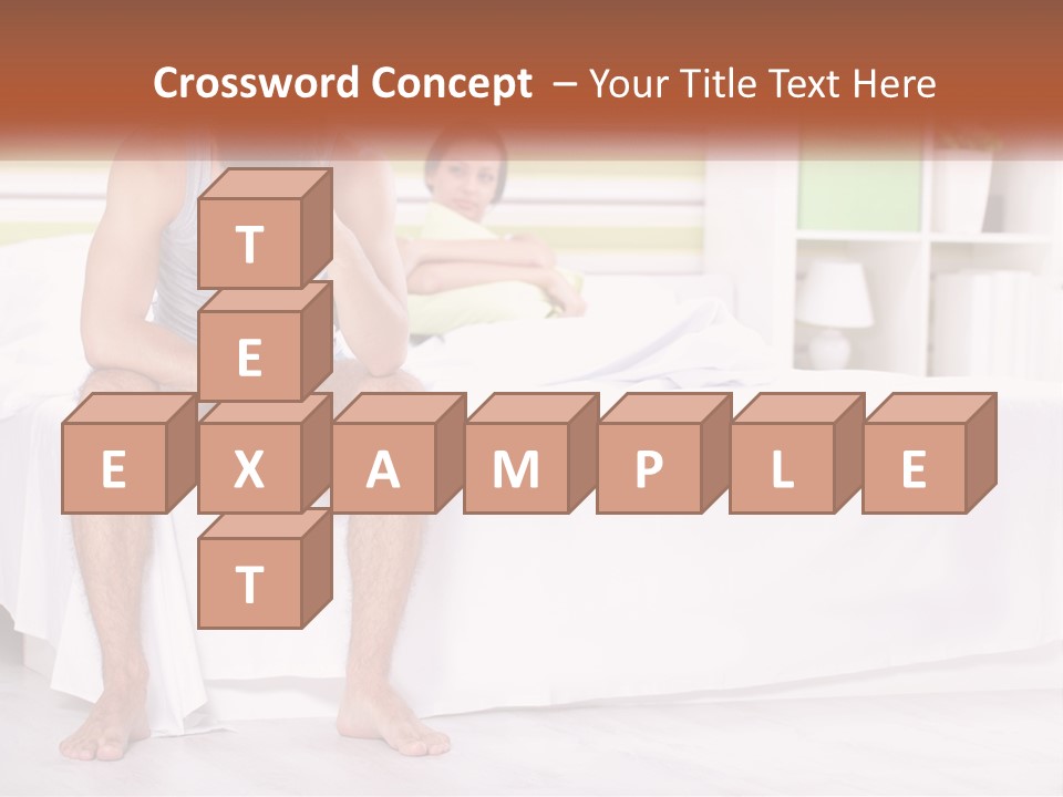 A Man Sitting On A Bed Next To A Woman PowerPoint Template