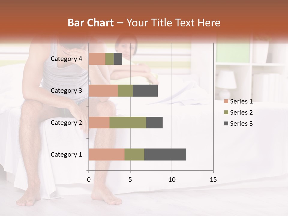 A Man Sitting On A Bed Next To A Woman PowerPoint Template