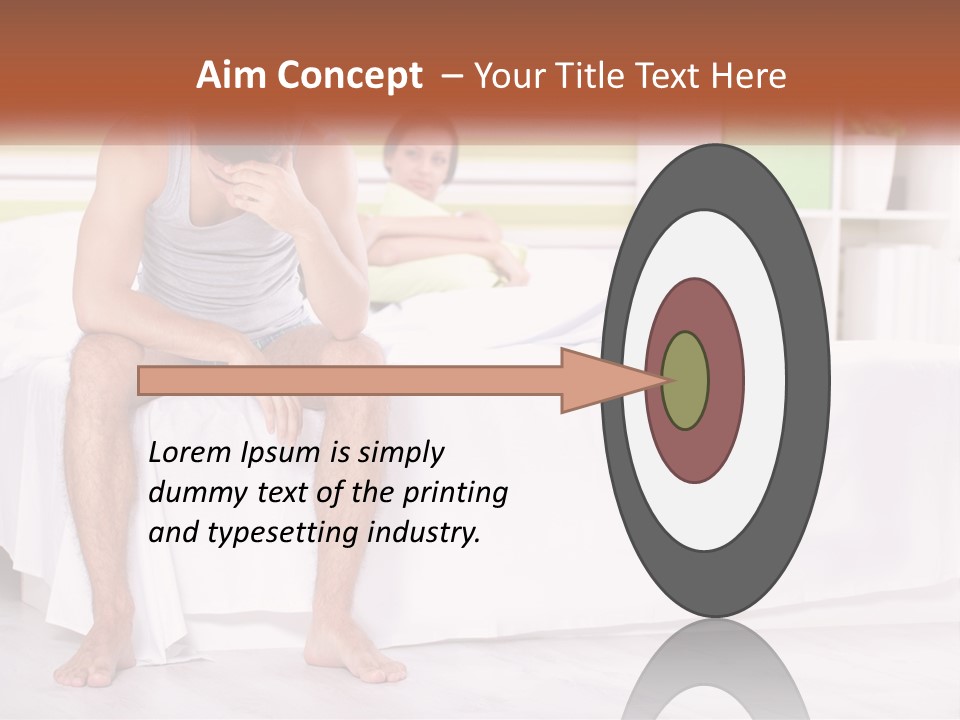 A Man Sitting On A Bed Next To A Woman PowerPoint Template