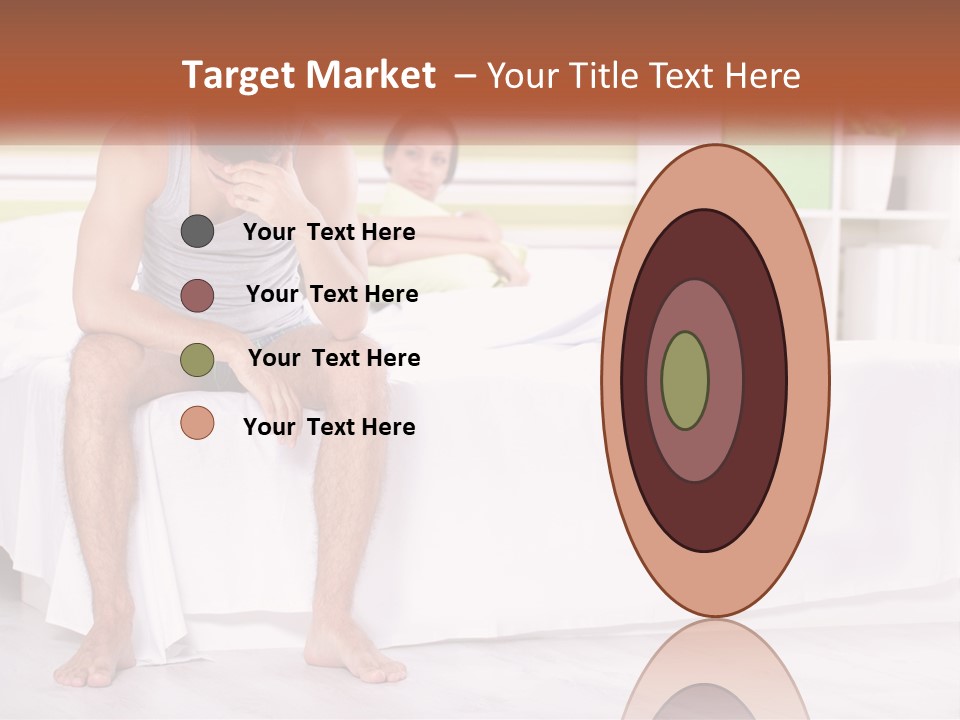 A Man Sitting On A Bed Next To A Woman PowerPoint Template