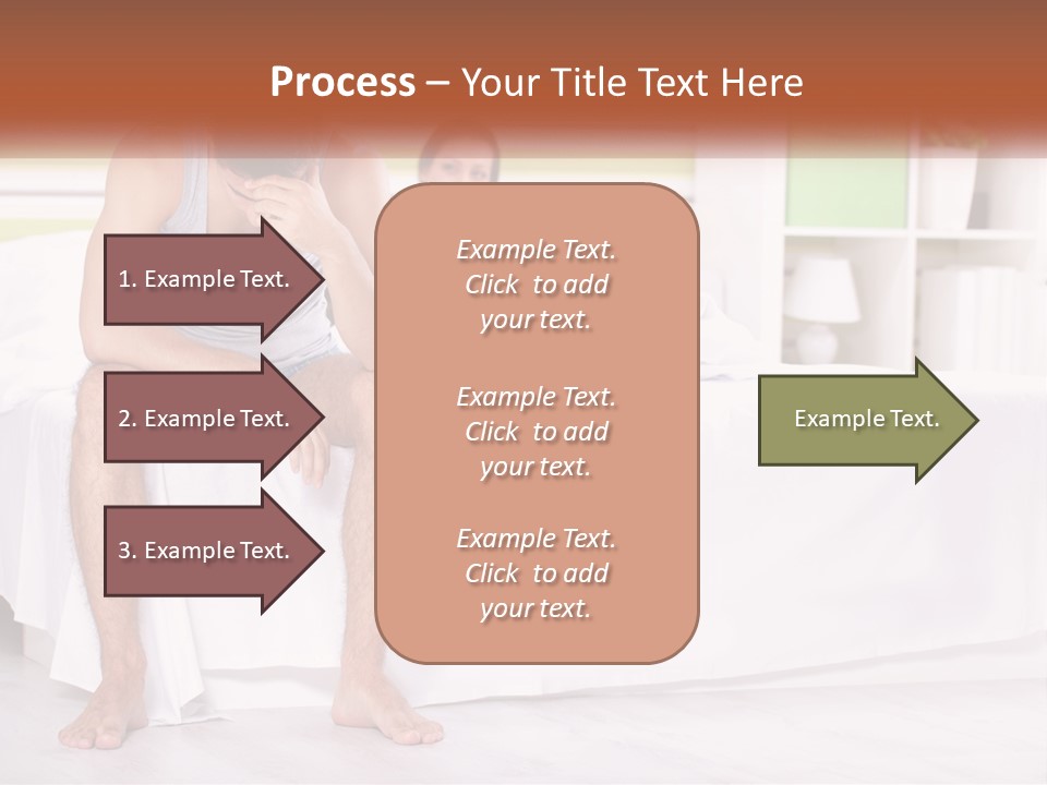 A Man Sitting On A Bed Next To A Woman PowerPoint Template
