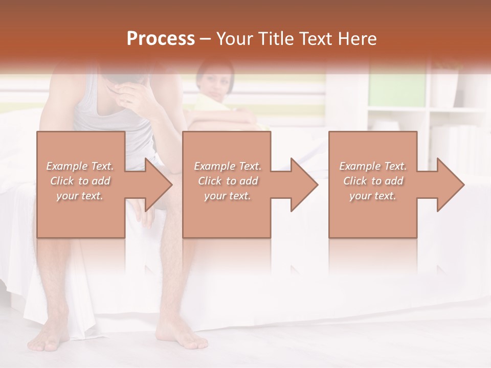 A Man Sitting On A Bed Next To A Woman PowerPoint Template