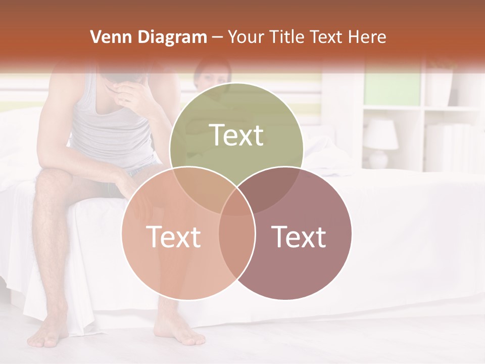 A Man Sitting On A Bed Next To A Woman PowerPoint Template