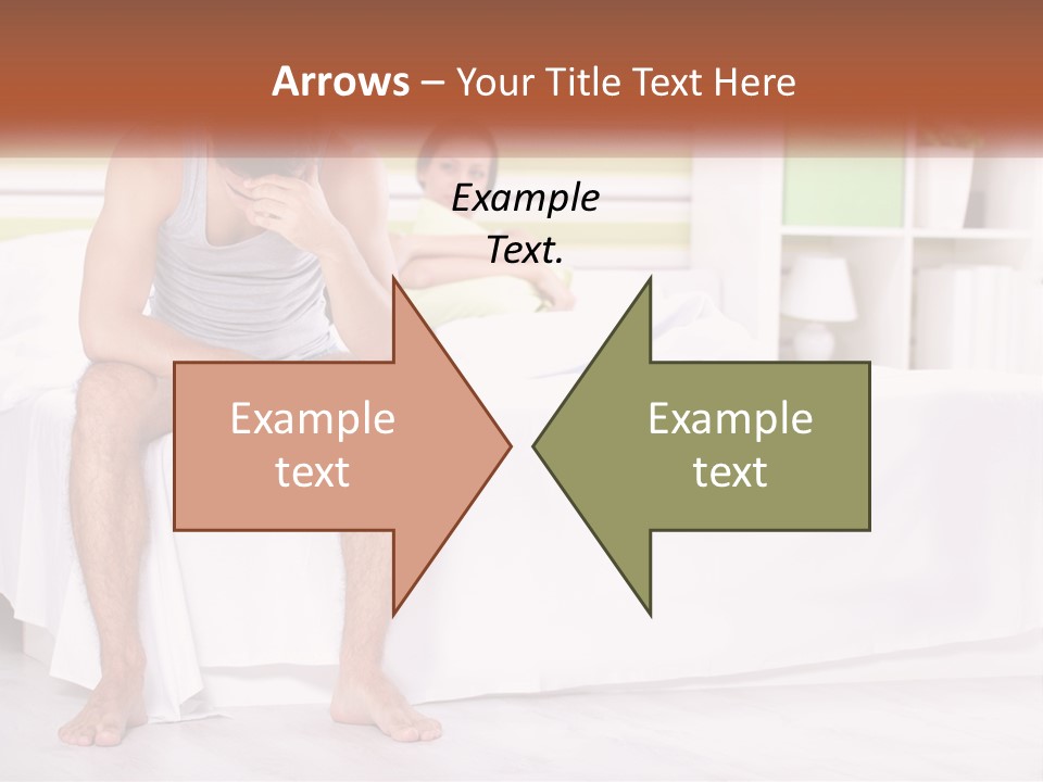 A Man Sitting On A Bed Next To A Woman PowerPoint Template