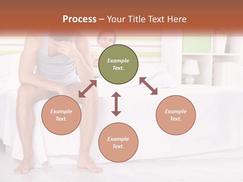 A Man Sitting On A Bed Next To A Woman PowerPoint Template