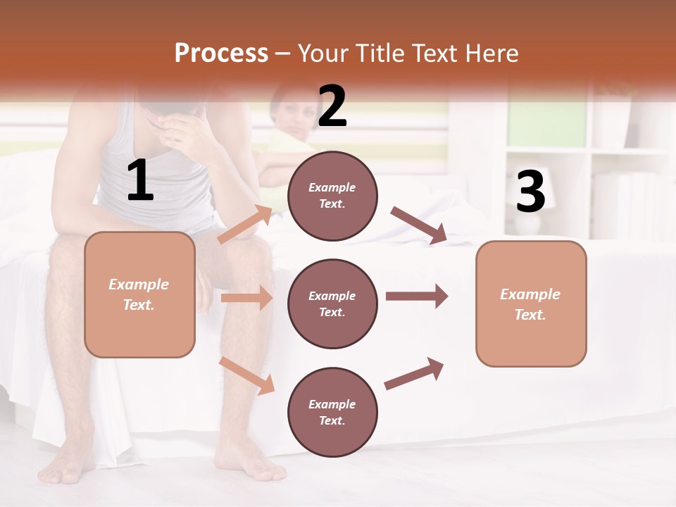 A Man Sitting On A Bed Next To A Woman PowerPoint Template