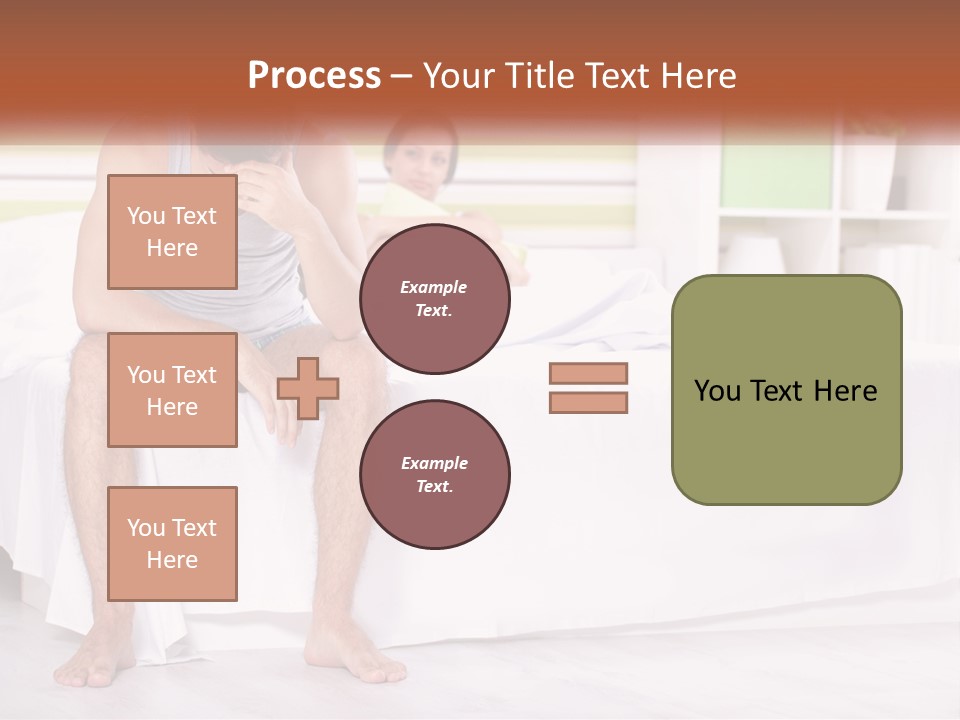 A Man Sitting On A Bed Next To A Woman PowerPoint Template