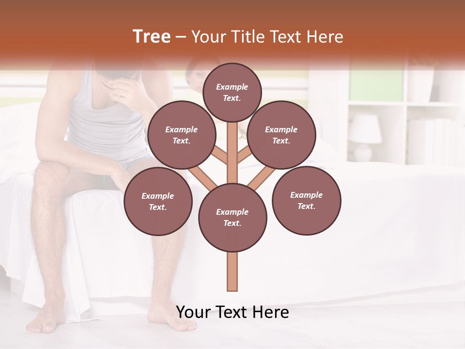 A Man Sitting On A Bed Next To A Woman PowerPoint Template